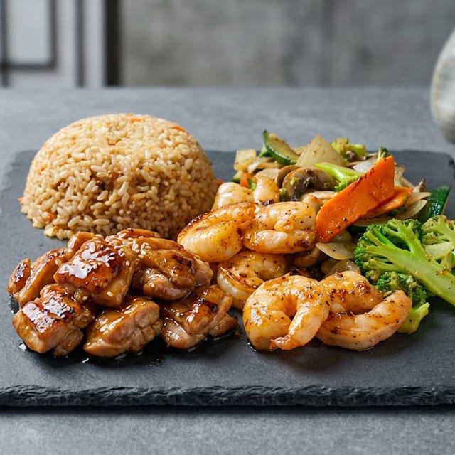 Chicken & Shrimp Hibachi Combo.