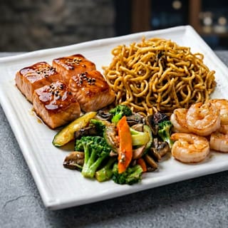 Salmon & Shrimp Hibachi Combo