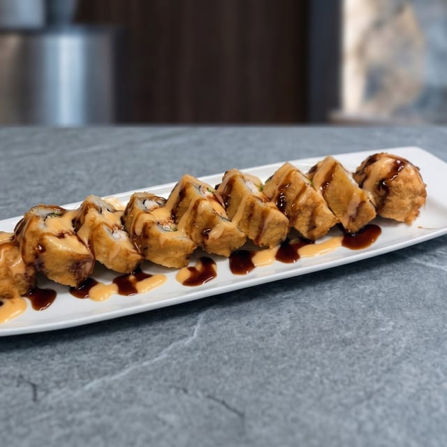 Golden Philadelphia Fried Roll.